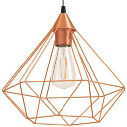 EGLO Tarbes Copper Geo Pendant Light - Size: 32.5 x 32.5 x 110.0cm - Wilko - thumbnail 4