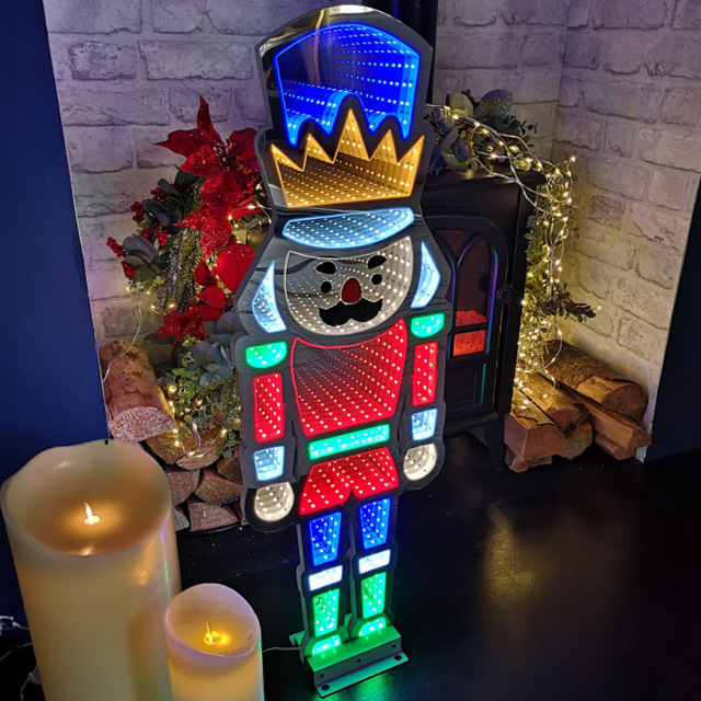 Samuel Alexander Infinity Light Up Nutcracker Christmas Decoration 74cm - Size: 74 x 24 x 24cm - Multi - Wilko - image 1