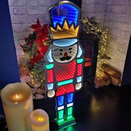 Samuel Alexander Infinity Light Up Nutcracker Christmas Decoration 74cm - Size: 74 x 24 x 24cm - Multi - Wilko