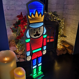 Samuel Alexander Infinity Light Up Nutcracker Christmas Decoration 74cm - Size: 74 x 24 x 24cm - Multi - Wilko - thumbnail 5