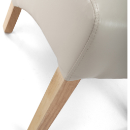 Krista Set of 2 Ivory Bonded Leather Roll Back Dining Chair - Cream - Wilko - thumbnail 6