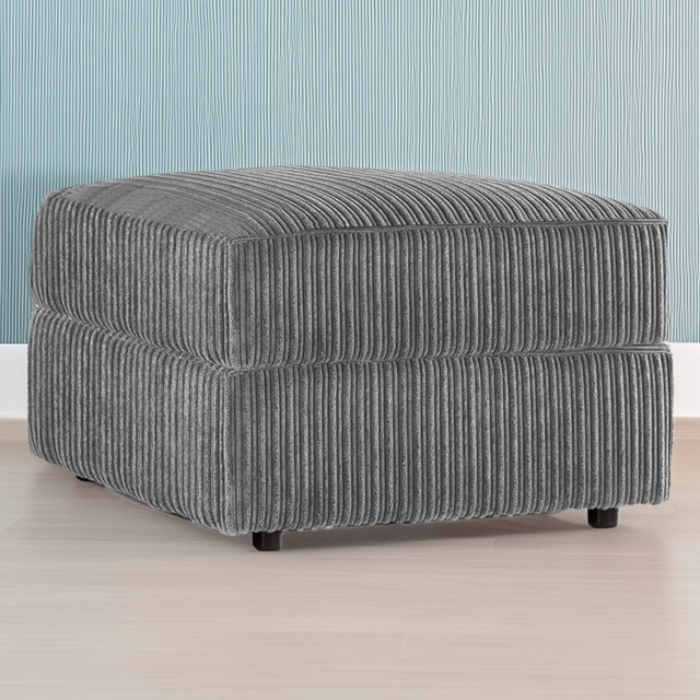 Portland Luxor Grey Jumbo Cord Footstool - Wilko - image 1