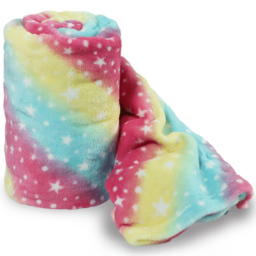 Velosso Multicolour Rainbow Throw 127 x 152cm - Size: 127 x 152 x 1cm - Pink - Wilko - thumbnail 3