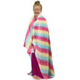 Velosso Multicolour Rainbow Throw 127 x 152cm - Size: 127 x 152 x 1cm - Pink - Wilko - thumbnail 5
