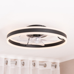 ValueLights Infinity Black Circle Integrated LED Ceiling Fan with Remote 20 inch - Size: 13.5 x 50 x 50cm - Wilko - thumbnail 4