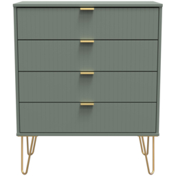 Crowndale 4 Drawer Reed Green Wide Chest of Drawers Ready Assembled - Wilko - thumbnail 4