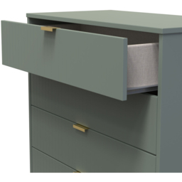 Crowndale 4 Drawer Reed Green Wide Chest of Drawers Ready Assembled - Wilko - thumbnail 7