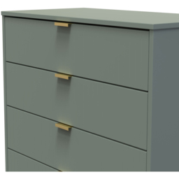 Crowndale 4 Drawer Reed Green Wide Chest of Drawers Ready Assembled - Wilko - thumbnail 6
