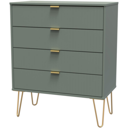 Crowndale 4 Drawer Reed Green Wide Chest of Drawers Ready Assembled - Wilko - thumbnail 3