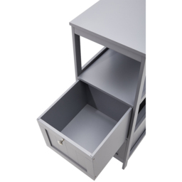 H&O Direct 2 Drawers Wooden Bathroom Cabinet - Size: 80 x 30 x 30cm - Grey - Wilko - thumbnail 4