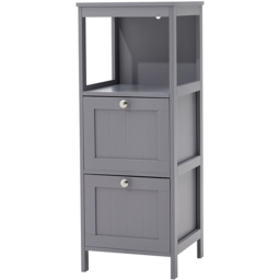 H&O Direct 2 Drawers Wooden Bathroom Cabinet - Size: 80 x 30 x 30cm - Grey - Wilko - thumbnail 3