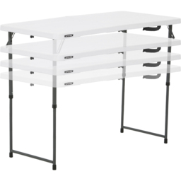 Lifetime Products Height Adjustable Fold In Half Light Commercial Table - Size: 91.4 x 121.9 x 61cm - White - Wilko - thumbnail 4