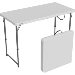 Lifetime Products Height Adjustable Fold In Half Light Commercial Table - Size: 91.4 x 121.9 x 61cm - White - Wilko - thumbnail 6