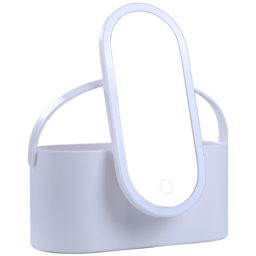 Living and Home White Portable Vanity Makeup Box with LED Mirror - Size: 23 x 12cm - Wilko - thumbnail 5