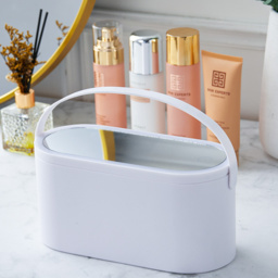 Living and Home White Portable Vanity Makeup Box with LED Mirror - Size: 23 x 12cm - Wilko - thumbnail 3