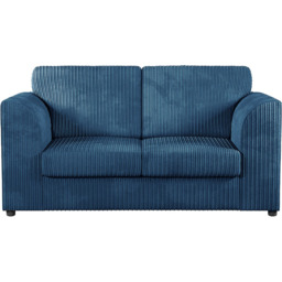 Luxor 4 Seater Marine Blue Jumbo Cord Full Back Sofa Suite - Wilko - thumbnail 5