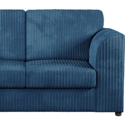 Luxor 4 Seater Marine Blue Jumbo Cord Full Back Sofa Suite - Wilko - thumbnail 4