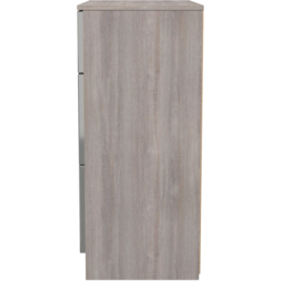 Crowndale Milan 3 Drawer Grey Gloss and Grey Oak Deep Chest of Drawers Ready Assembled - Grey Gloss & Grey Oak - Wilko - thumbnail 4