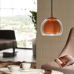 EGLO Rocamar Copper Pendant - Size: 110 x 19 x 110cm - Brown - Wilko - thumbnail 3