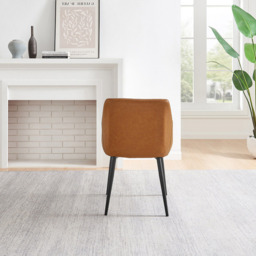 Furniturebox Cori Set of 2 Tan and Black Faux Leather Dining Chair - Brown - Wilko - thumbnail 7