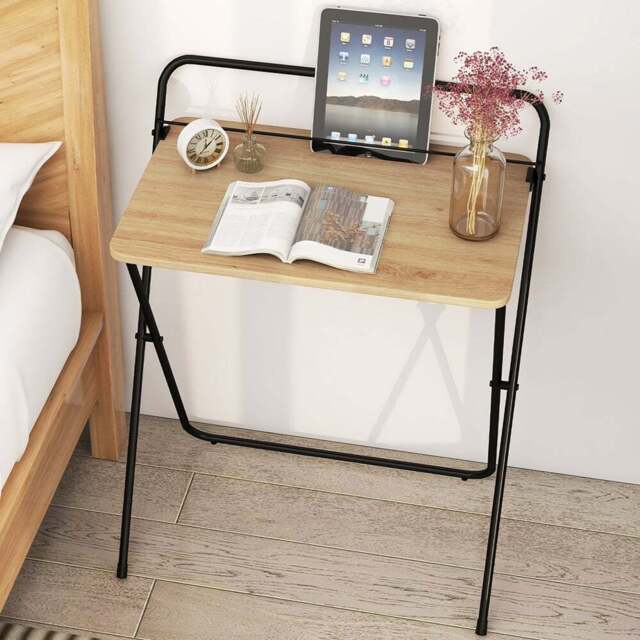 Costway Tablet Bracket Foldable Laptop Desk Natural - Size: 95 x 66 x 7cm - Cream - Wilko