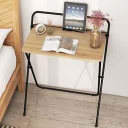 Costway Tablet Bracket Foldable Laptop Desk Natural - Size: 95 x 66 x 7cm - Cream - Wilko