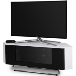 Centurion Supports Hampshire Single Door 4 Shelf Gloss White and Black TV Cabinet - Size: 41 x 111 x 40cm - Multi - Wilko - thumbnail 6