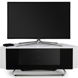 Centurion Supports Hampshire Single Door 4 Shelf Gloss White and Black TV Cabinet - Size: 41 x 111 x 40cm - Multi - Wilko - thumbnail 5