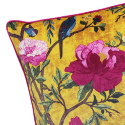 Paoletti Chinoiserie Gold Floral Cushion - Size: 50 x 50cm - Wilko - thumbnail 3