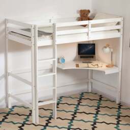 VIDA DESIGNS Sydney White High Sleeper with Desk - Size: Single - Wilko - thumbnail 1