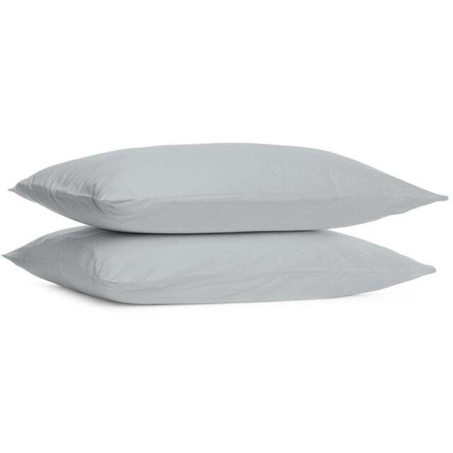 Divante Cotton Housewife Pillowcases 180 Thread Count - Silver - Wilko - image 1