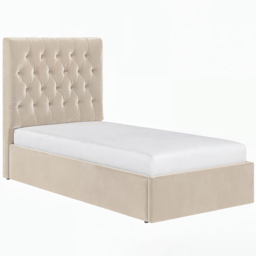 Flair Milan Single Beige Velvet Lift-Up Ottoman Bed - Wilko - thumbnail 3