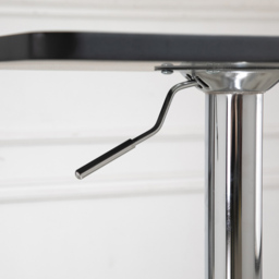 Portland 2 Seater Square Height Adjustable Swivel Bar Dining Table Black and Silver - Multi - Wilko - thumbnail 4