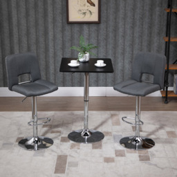 Portland 2 Seater Square Height Adjustable Swivel Bar Dining Table Black and Silver - Multi - Wilko - thumbnail 5