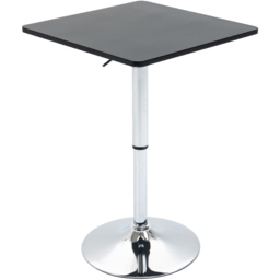 Portland 2 Seater Square Height Adjustable Swivel Bar Dining Table Black and Silver - Multi - Wilko - thumbnail 3