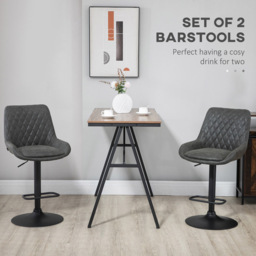 Portland Dark Grey Height Adjustable Bar Stool Set of 2 - Wilko - thumbnail 5