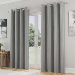 Enhanced Living Supersoft Grey Blackout Eyelet Thermal Curtains 168 x 183cm - Wilko