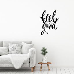 Decortie Black Minimalist Metal Modern Feel Good Wall Art - Size: 60 x 47 x 0.3cm - Wilko - thumbnail 3