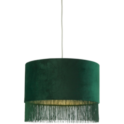 Lighting Collection Green Velvet Fringe LED Shade - Size: 32 x 43 x 43cm - Wilko - thumbnail 4