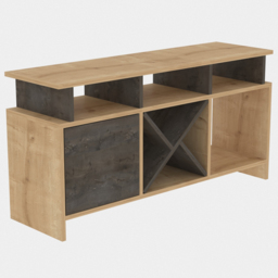 Decorotika Aurburn Single Door 8 Shelf Sapphire Oak and Wenge TV Unit - Size: 60.6 x 120 x 29.6cm - Multi - Wilko - thumbnail 7