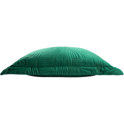 Paoletti Palmeria Emerald Quilted Velvet Cushion - Size: 60 x 60 cm - Green - Wilko - thumbnail 4