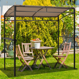 Costway 2.11 x 2.16m Coffee Grill Gazebo with Shelf and Hook - Brown - Wilko - thumbnail 7