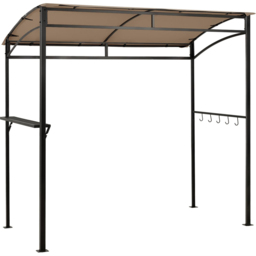 Costway 2.11 x 2.16m Coffee Grill Gazebo with Shelf and Hook - Brown - Wilko - thumbnail 3