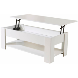 Home Source Orlando Single Shelf White Lift Up Storage Coffee Table - Size: 51 x 50 x 100cm - Wilko - thumbnail 4