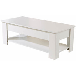 Home Source Orlando Single Shelf White Lift Up Storage Coffee Table - Size: 51 x 50 x 100cm - Wilko - thumbnail 3