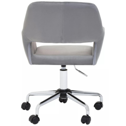 Interiors by Premier Brent Grey and Chrome Swivel Home Office Chair - Size: 54 x 54 x 86cm - Multi - Wilko - thumbnail 7