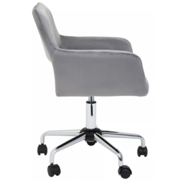 Interiors by Premier Brent Grey and Chrome Swivel Home Office Chair - Size: 54 x 54 x 86cm - Multi - Wilko - thumbnail 6