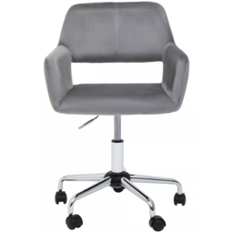Interiors by Premier Brent Grey and Chrome Swivel Home Office Chair - Size: 54 x 54 x 86cm - Multi - Wilko - thumbnail 5