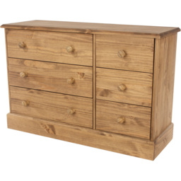 Core Products Cotswold 6 Drawer Pine Wide Chest of Drawers - Brown - Wilko - thumbnail 5