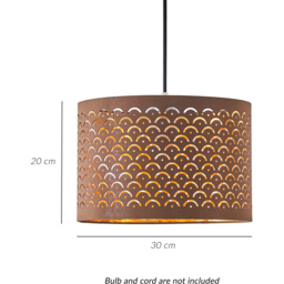 Innoteck Brown and Gold Reflective Drum Lamp Shade - Size: 20 x 30 x 30cm - Wilko - thumbnail 6